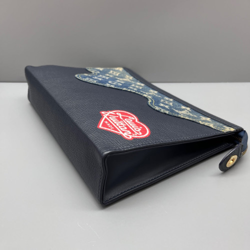 Louis Vuitton Toiletry Pouch 26 Denim Monogram Blue Black