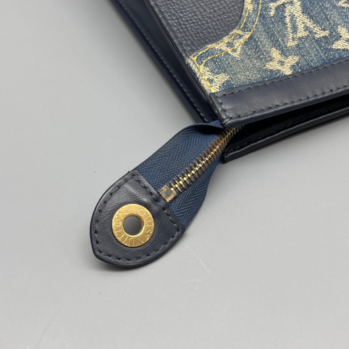 Louis Vuitton Toiletry Pouch 26 Denim Monogram Blue Black