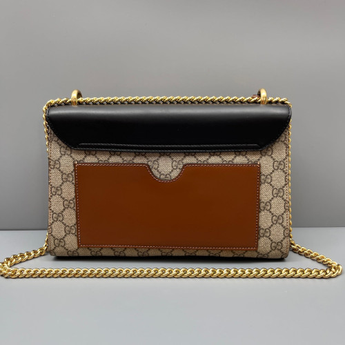 Gucci Medium Padlock Shoulder Bag GG Supreme Monogram Black Brown Gucci Medium Padlock Shoulder Bag GG Supreme Monogram Black Brown