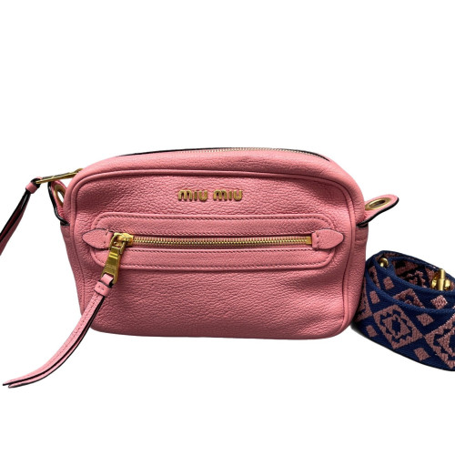 Miu Miu Shoulder Bag Grained Calfskin Pink