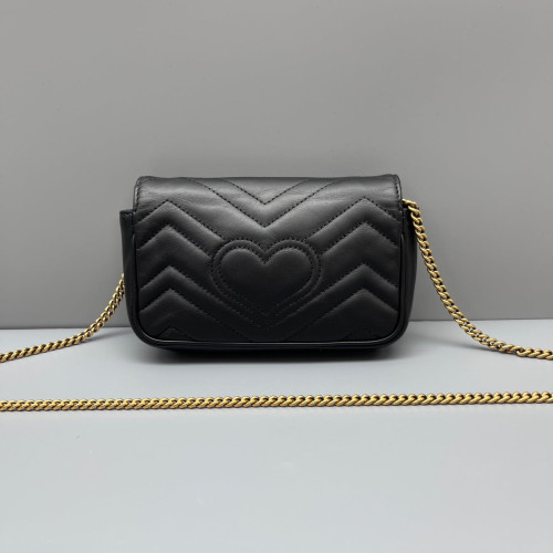 Gucci Matelasse Super Mini GG Marmont Calfskin Black Gucci Matelasse Super Mini GG Marmont Calfskin Black