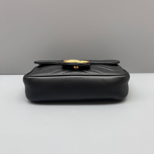 Gucci Matelasse Super Mini GG Marmont Calfskin Black Gucci Matelasse Super Mini GG Marmont Calfskin Black