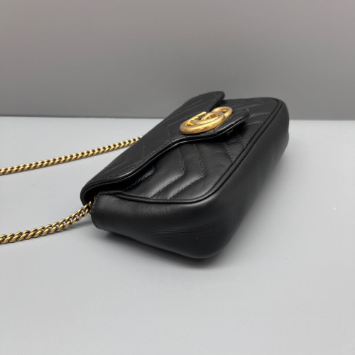 Gucci Matelasse Super Mini GG Marmont Calfskin Black Gucci Matelasse Super Mini GG Marmont Calfskin Black