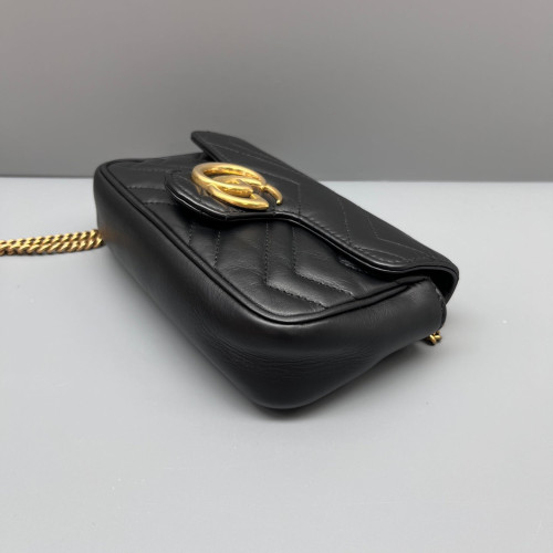 Gucci Matelasse Super Mini GG Marmont Calfskin Black Gucci Matelasse Super Mini GG Marmont Calfskin Black