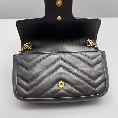 Gucci Matelasse Super Mini GG Marmont Calfskin Black Gucci Matelasse Super Mini GG Marmont Calfskin Black
