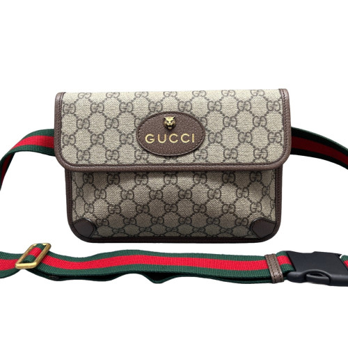 Gucci Neo Vintage Belt Bag GG Supreme Monogram Beige Brown Green