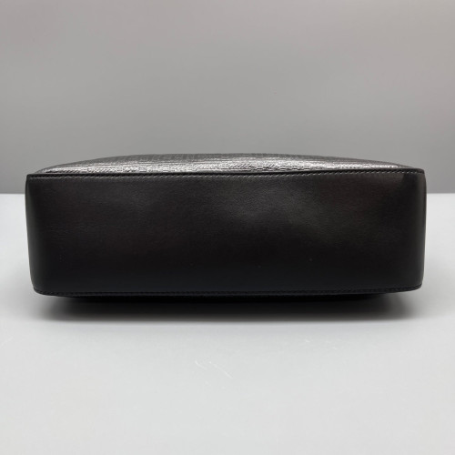 Givenchy Shoulder Bag Coated Canvas 4G Embossed Logo Calfskin Black