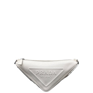 Prada Triangle Bag Saffiano Calfskin White