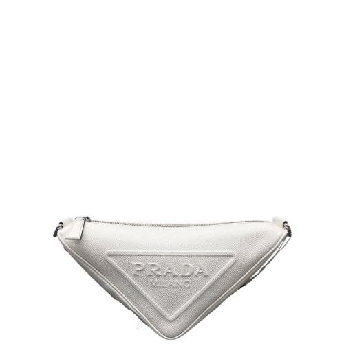 Prada Triangle Bag Saffiano Calfskin White Prada Triangle Bag Saffiano Calfskin White