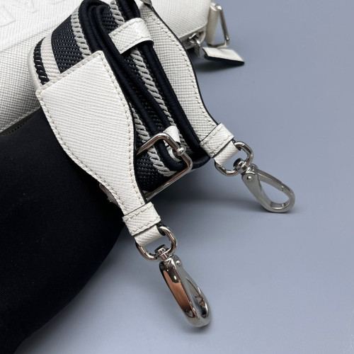 Prada Triangle Bag Saffiano Calfskin White Prada Triangle Bag Saffiano Calfskin White