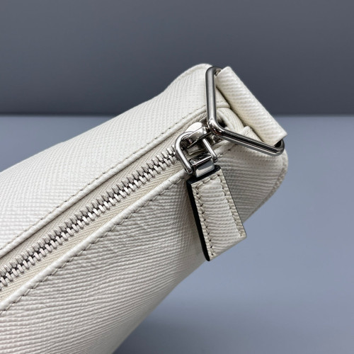 Prada Triangle Bag Saffiano Calfskin White Prada Triangle Bag Saffiano Calfskin White
