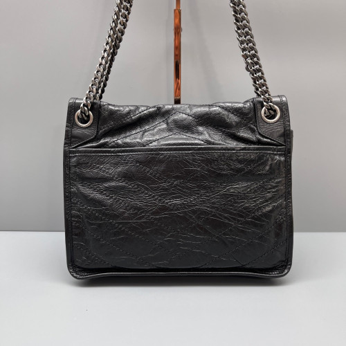 Yves Saint Laurent Medium Niki Chain Pull Up Leather Black