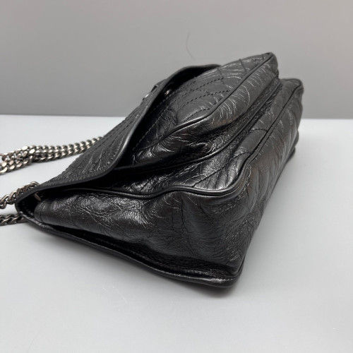 Yves Saint Laurent Medium Niki Chain Pull Up Leather Black