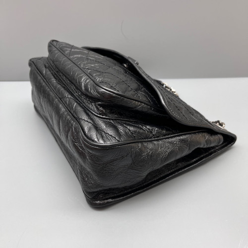 Yves Saint Laurent Medium Niki Chain Pull Up Leather Black