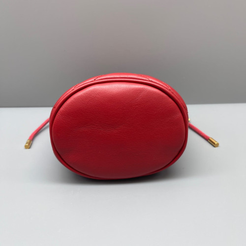 Gucci Matelasse Mini GG Marmont Bucket Bag Calfskin Red Gucci Matelasse Mini GG Marmont Bucket Bag Calfskin Red