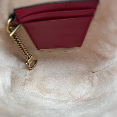 Gucci Matelasse Mini GG Marmont Bucket Bag Calfskin Red Gucci Matelasse Mini GG Marmont Bucket Bag Calfskin Red