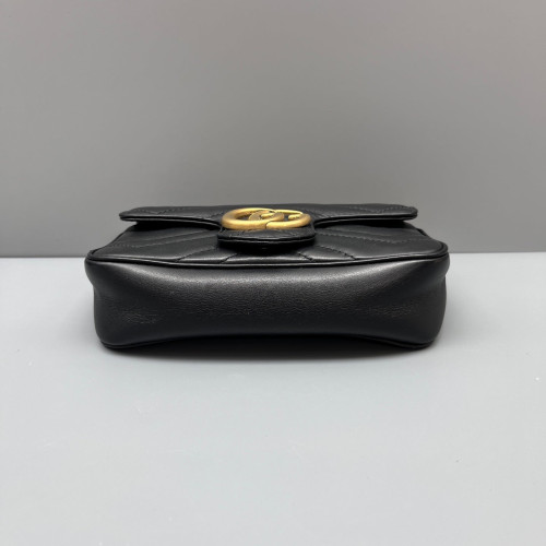 Gucci Matelasse Super Mini GG Marmont Calfskin Black
