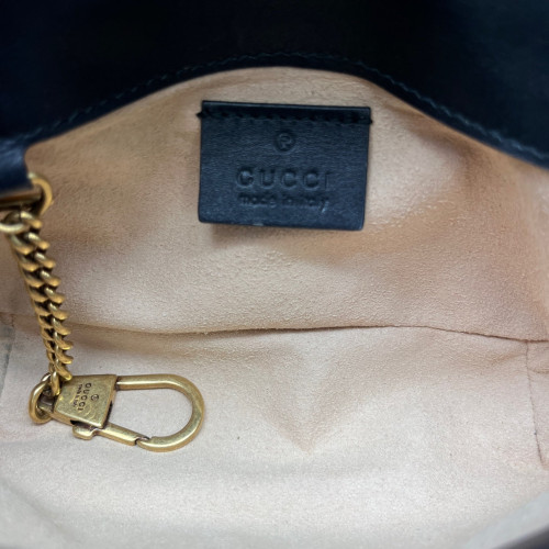Gucci Matelasse Super Mini GG Marmont Calfskin Black