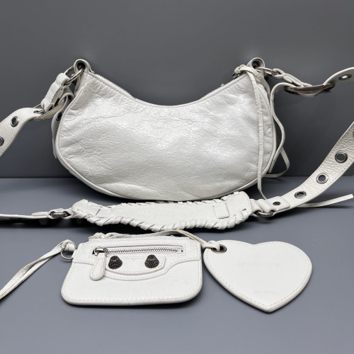 Balenciaga Le Cagole Xs Arena Lambskin White