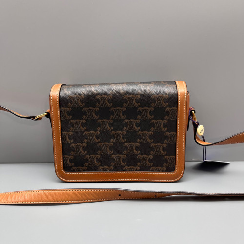 Celine Teen Triomphe Shoulder Bag Triomphe Brown Black