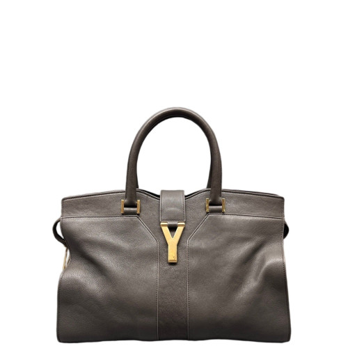Yves Saint Laurent Medium Cabas Chyc Calfskin Dark Grey