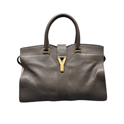Yves Saint Laurent Medium Cabas Chyc Calfskin Dark Grey