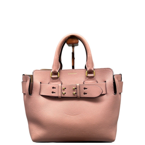 Burberry Small Belt Tote Grained Calfskin Pink