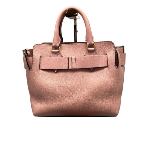 Burberry Small Belt Tote Grained Calfskin Pink