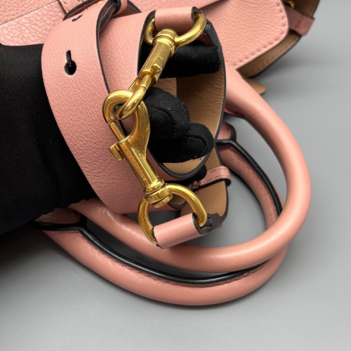 Burberry Small Belt Tote Grained Calfskin Pink