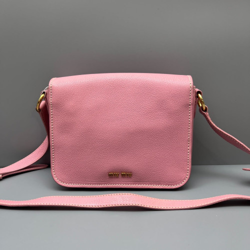 Miu Miu Messenger Grained Calfskin Pink