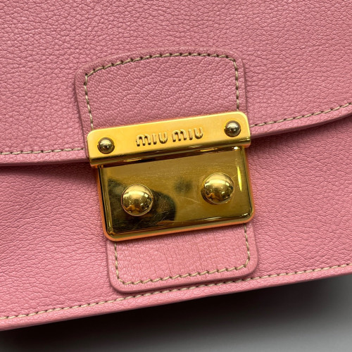 Miu Miu Messenger Grained Calfskin Pink