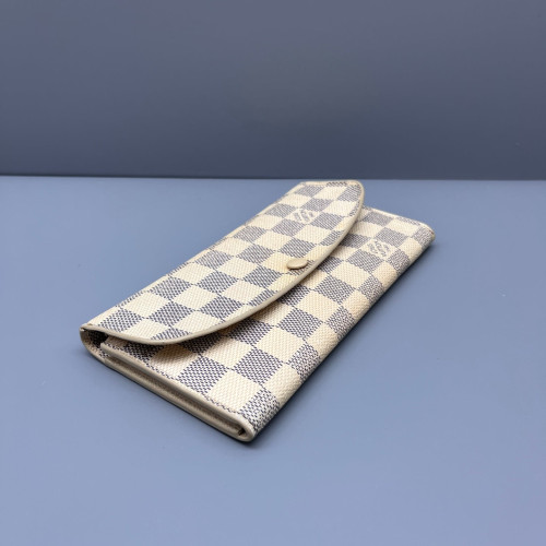 Louis Vuitton Emilie Wallet Damier Azur White