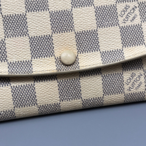 Louis Vuitton Emilie Wallet Damier Azur White