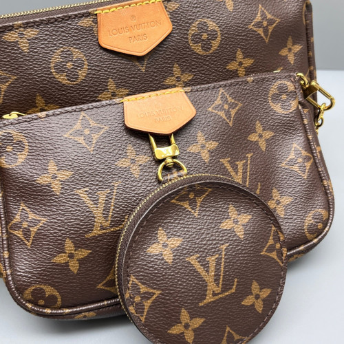 Louis Vuitton Multi Pochette Accessories Monogram Brown Pink