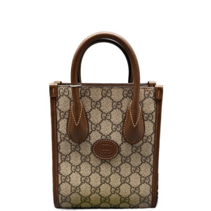 Gucci Mini Interlocking G Tote GG Supreme Monogram Brown