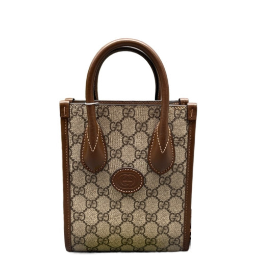 Gucci Mini Interlocking G Tote GG Supreme Monogram Brown