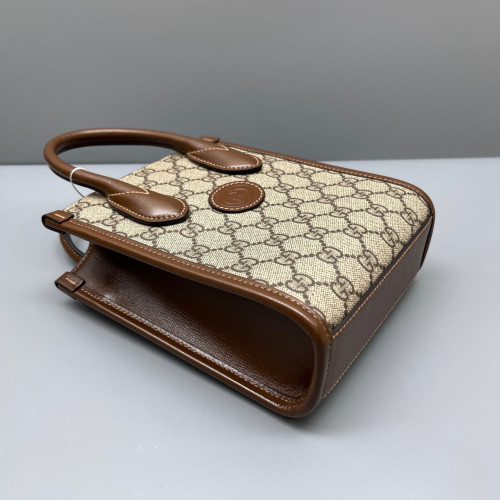 Gucci Mini Interlocking G Tote GG Supreme Monogram Brown