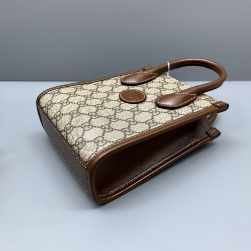Gucci Mini Interlocking G Tote GG Supreme Monogram Brown