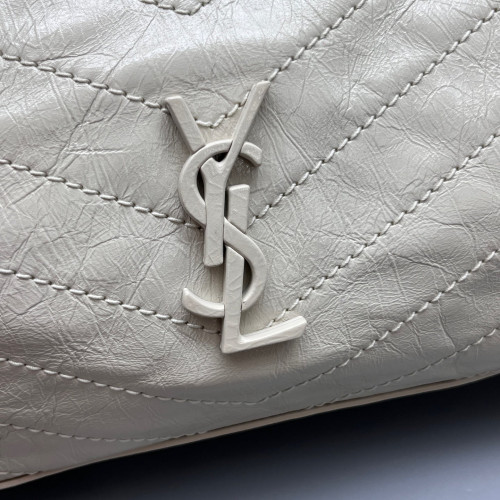 Yves Saint Laurent Medium Niki Shopping Tote Calfskin White