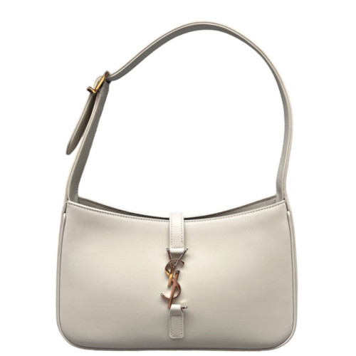 Yves Saint Laurent LE 5 A 7 Hobo Calfskin White