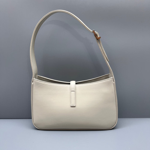 Yves Saint Laurent LE 5 A 7 Hobo Calfskin White