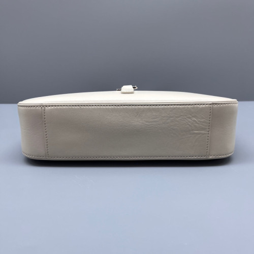Yves Saint Laurent LE 5 A 7 Hobo Calfskin White