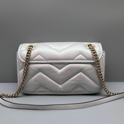 Gucci Matelasse Small GG Marmont Calfskin White