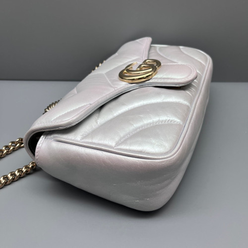 Gucci Matelasse Small GG Marmont Calfskin White