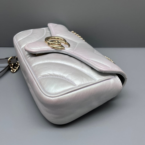 Gucci Matelasse Small GG Marmont Calfskin White