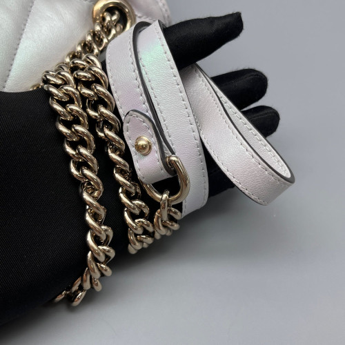 Gucci Matelasse Small GG Marmont Calfskin White