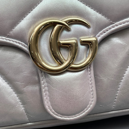 Gucci Matelasse Small GG Marmont Calfskin White