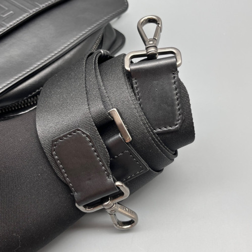 Fendi FF 1974 Logo Medium Camera Case Embossed FF Black