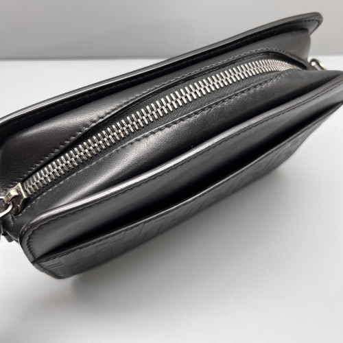 Fendi FF 1974 Logo Medium Camera Case Embossed FF Black