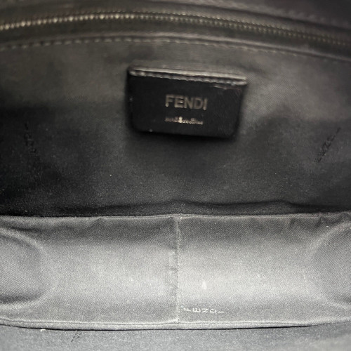 Fendi FF 1974 Logo Medium Camera Case Embossed FF Black